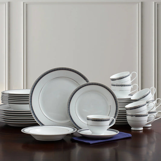 Platinum Crown 40-Piece Porcelain Dinnerware Set, Service for 8