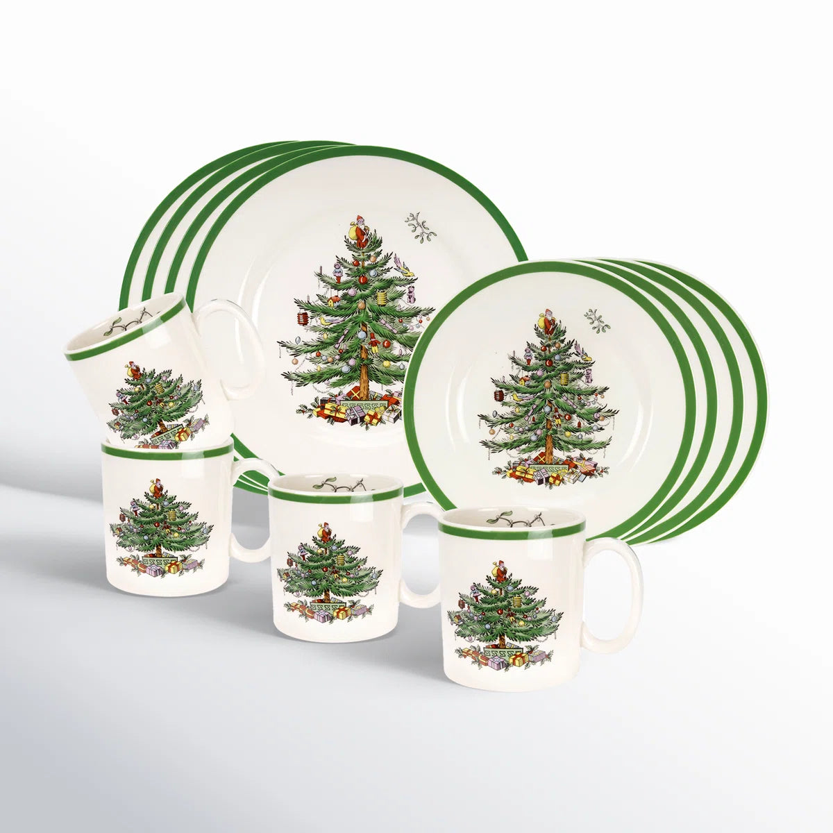 12-Piece Dinnerware Set with Plates & Mugs, Service for 4