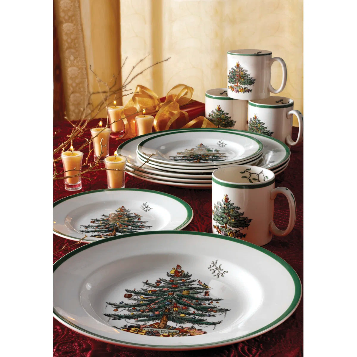 12-Piece Dinnerware Set with Plates & Mugs, Service for 4