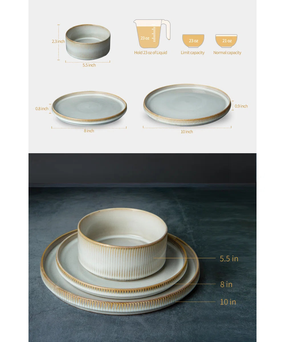 Famiware 24 Piece Dinnerware Sets, Dish Sets for 8