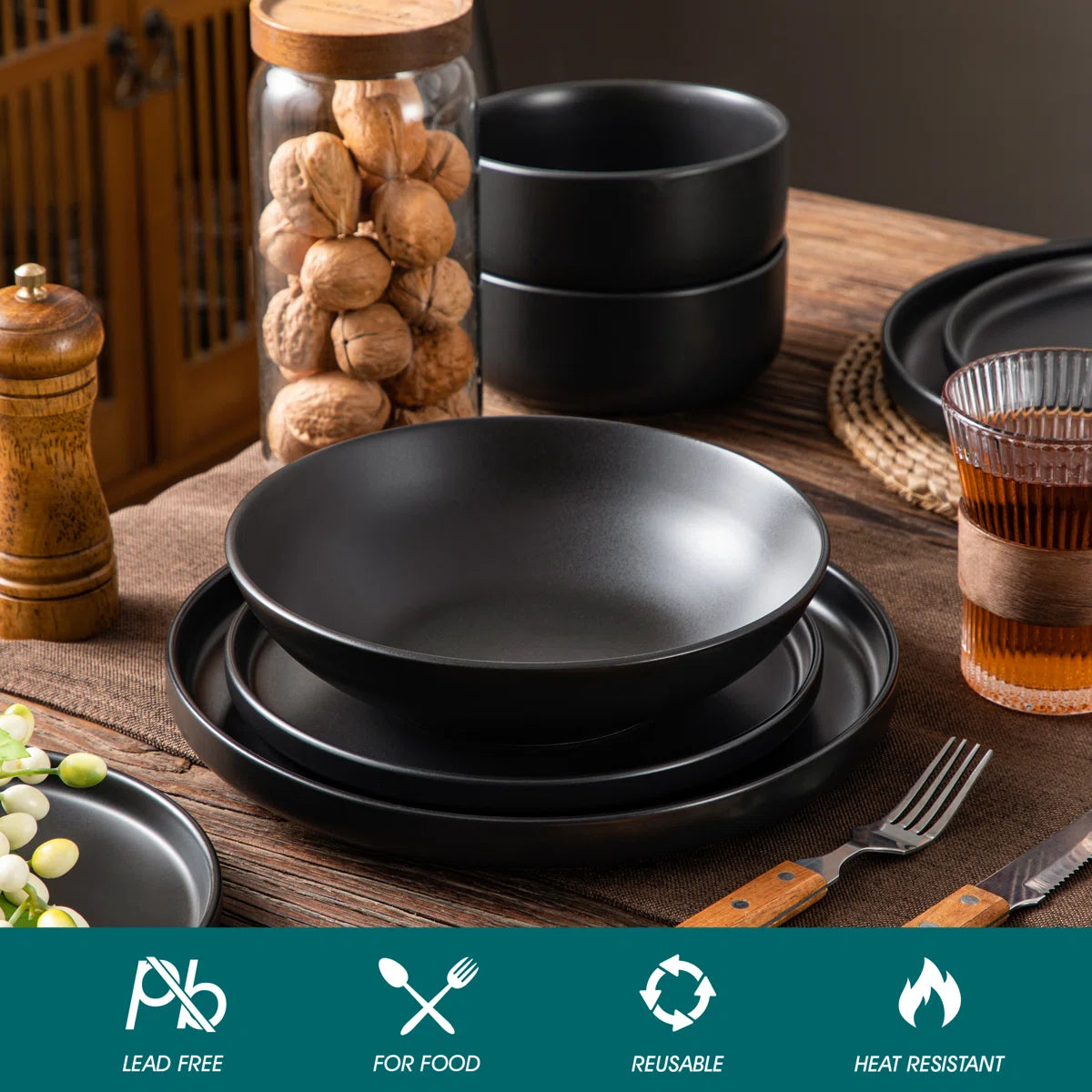 Playa 16 Piece Stoneware Dinnerware Set - Service for 4 (Set of 16)